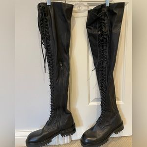 Ann Demeulemeester black lace up boot